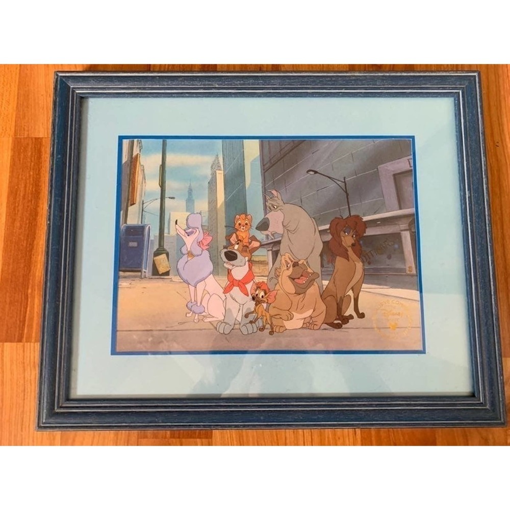 VTG 1996 Disney Store Oliver & Company Lithograph